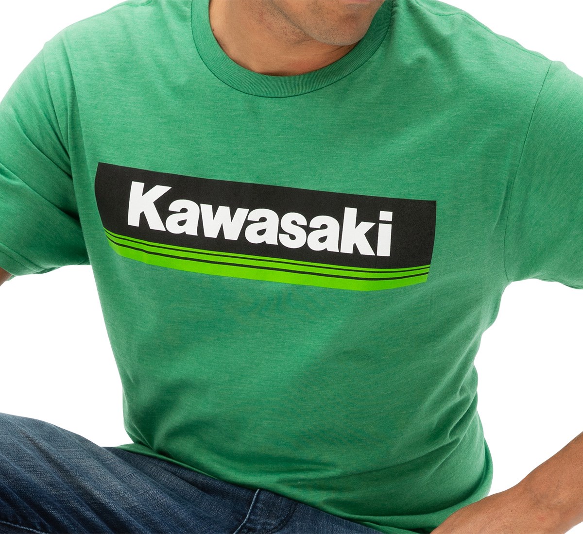 K068-9109-BKNS KAWASAKI 3 GREEN LINES LANYARD 